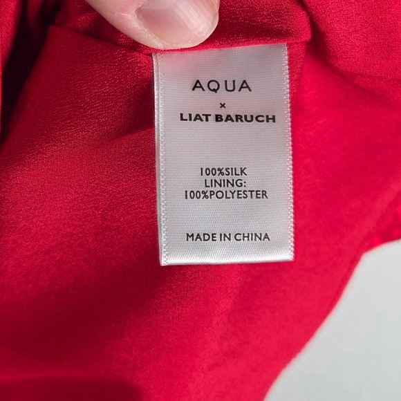 AQUA x Liat Baruch Red Floral Jacquard Sleeveless Mini Dress Holiday Party Chic - Picture 8 of 13